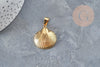 Pendentif coquillage acier 304 doré inoxydable 27mm, x1 (G3280)