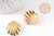 Pendentif coquillage acier IP inoxydable doré 18K 26.5mm, x1 (G10806)