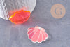 Pendentif coquillage acrylique 25/27.5mm, x2 (G10274)