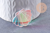 Pendentif coquillage acrylique 25/27.5mm, x2 (G10274)