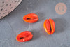 Pendentif coquillage cauri naturel orange 15mm, x5 (G2902)
