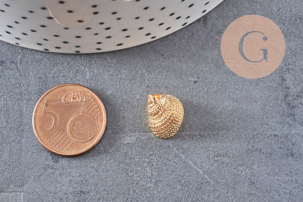 Pendentif coquillage doré 14K, coquillage or,création bijoux,14mm, x2 (G1984)