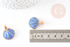 Pendentif coquillage doré bleu 24.5mm, pendentif coquillage pour création bijoux x 2 (G5793)