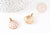Pendentif coquillage doré rose 24.5mm, pendentif coquillage pour création bijoux x2 (G5794)