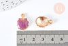 Pendentif coquillage émail violet zamac doré 19mm, x2 G7100