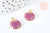 Pendentif coquillage émail violet zamac doré 19mm, x2 G7100
