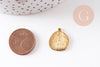 Pendentif coquillage feuille acier 304 doré inoxydable 18mm, x1 VALIDE