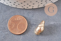 Pendentif coquillage laiton doré 18K 16.5mm, x2 (G3584)
