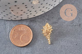 Pendentif coquillage laiton doré 18K 20mm, x1 (G3726)