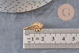 Pendentif coquillage laiton doré 18K 20mm, x1 (G3726)