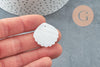 Pendentif coquillage nacre blanche naturelle 35mm, x2 (G9653)