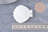 Pendentif coquillage nacre blanche naturelle 54mm, x2 (G10091)