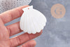 Pendentif coquillage nacre blanche naturelle 54mm, x2 (G10091)