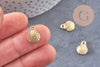 Pendentif coquillage zamac doré 14K 13.5mm, x5 (G5798)