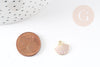 Pendentif coquillage zamac doré 18k rose 13mm, pendentif création bijoux, x1 (G4363)