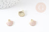Pendentif coquillage zamac doré 18k rose 13mm, pendentif création bijoux, x1 (G4363)