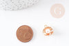 Pendentif coquillage zamac doré perle 15mm, x2 (G0755)