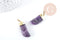 Pendentif corne améthyste naturel 37mm,pendentif pierre naturelle création bijoux, x1 (G8283)