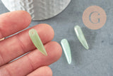 Pendentif corne aventurine, creation bijou, pendentif bijou pierre,pierre naturelle, aventurine naturel, pendentif collier, 21mm, x1 (G2753)