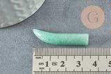 Pendentif corne aventurine, creation bijou pierre pendentif pierre,pierre naturelle, aventurine naturel, pierre non percée,38mm, x1 (G2904)