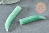 Pendentif corne aventurine, creation bijou pierre pendentif pierre,pierre naturelle, aventurine naturel, pierre non percée,38mm, x1 (G2904)