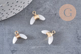 Pendentif corne croissant jade naturel blanc 21mm, x1 (G1366)
