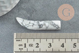 Pendentif corne howlite, Pendentif bijoux, pendentif pierre, pierre naturelle,howlite naturelle, pierre non percee, 38mm, x1 (G1299)