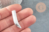 Pendentif corne howlite, Pendentif bijoux, pendentif pierre, pierre naturelle,howlite naturelle, pierre non percee, 38mm, x1 (G1299)