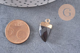 Pendentif corne jade noir,pendentif bijoux, jade naturelle, pendentif jade,21mm, x1 (G0079)