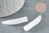 Pendentif corne quartz blanc, pendentif pierre,pierre naturelle,quartz naturel, pierre non percee, 38mm, x1 (G2905)