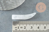 Pendentif corne quartz blanc, pendentif pierre,pierre naturelle,quartz naturel, pierre non percee, 38mm, x1 (G2905)