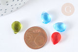 Pendentif cristal goutte à facettes multicolore 11,5mm, création bijoux cristal, X10 (G7293)