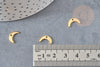 Pendentif croissant de lune acier 304 inoxydable doré 11mm,x10 (G6154)