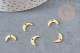 Pendentif croissant de lune acier 304 inoxydable doré 11mm,x10 (G6154)