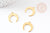 Pendentif croissant lune laiton doré 18k 19mm,Pendentif Lune doré x1 G0003