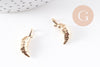 Pendentif croissant viennoiserie laiton doré 18k 19.9mm, x1 (G10219)