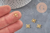 Pendentif croix acier 304 doré inoxydable 10mm, x1 (G11361)-Breloques et pendentifs-Gingerlily Perles