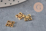 Pendentif croix acier 304 doré inoxydable 10mm, x1 (G11361)-Breloques et pendentifs-Gingerlily Perles