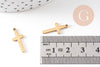 Pendentif croix acier doré inoxydable 19mm, un bijou en acier hypoallergénique sans libération de nickel,x 5 G6060
