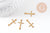 Pendentif croix laiton brut 25mm, x10 (G1503)