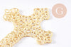 Pendentif croix laiton dentelle laiton brut 52mm, x1 (G10695)