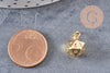 Pendentif dé 20 faces doré 18K,pendentif doré jeu,porte-bonheur, Pendentif jeu, 13.5mm, x1 (G3793)