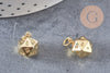 Pendentif dé 20 faces doré 18K,pendentif doré jeu,porte-bonheur, Pendentif jeu, 13.5mm, x1 (G3793)