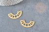 Pendentif demi-cercle géométrique acier 201 inoxydable dore 32mm ,breloque acier inoxydable doré pour création bijoux, x1 G5731