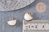 Pendentif demi-cercle jade blanc, pendentif bijoux, pendentif pierre,jade naturel,pendentif pierre, pendentif,13.5mm, x1, G2844