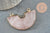 Pendentif demi-cercle quartz rose naturel fer doré 41mm, pendentif bijoux,fabrication collier,pendentif pierre naturelle x1 G0298