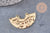 Pendentif demi-cercle texturé laiton doré 18K 20mm, un pendentif doré pour création bijoux, x1 (G6261)
