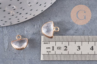 Pendentif demi cristal de roche,pendentif bijoux, pendentif pierre,quartz transparent naturel,pendentif quartz,13.5m, x1, G2339