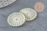 Colgante de encaje de ganchillo, joyería de encaje boho, colgante de latón dorado, flor de encaje dorado, creación de joyas, x 5.30mm-G2301