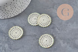 Colgante de encaje de ganchillo, joyería de encaje boho, colgante de latón dorado, flor de encaje dorado, creación de joyas, x 5.30mm-G2301